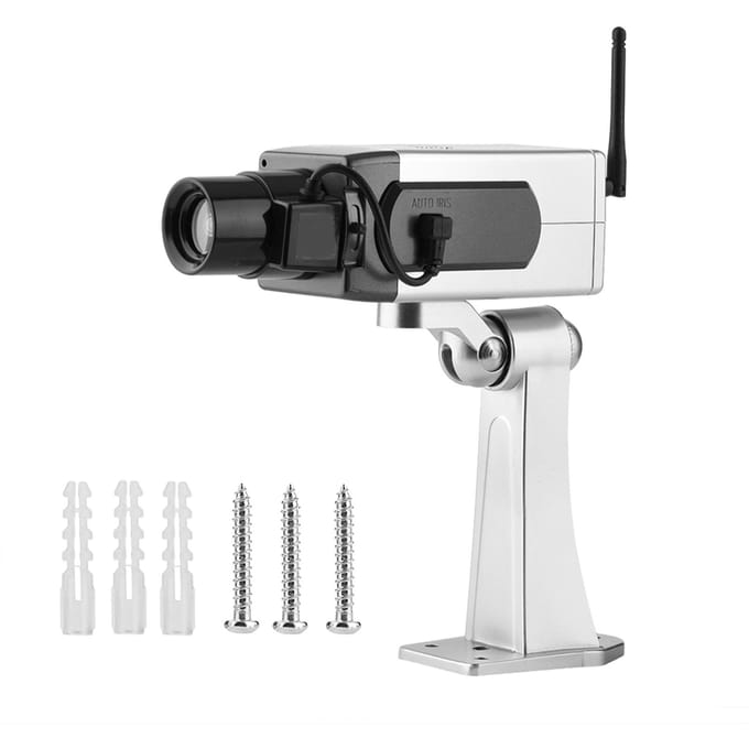Caméra de sécurité factice factice à balle avec mouvement automatique pour intérieur et extérieur