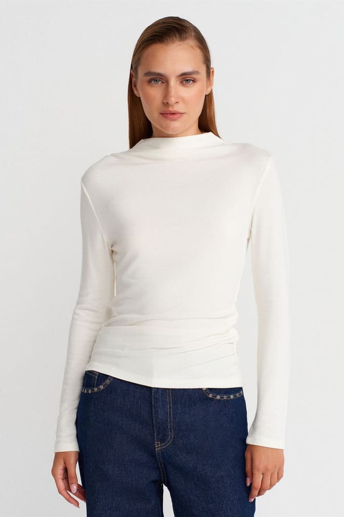 Geribbelde Slim-Fit Halve Colblouse