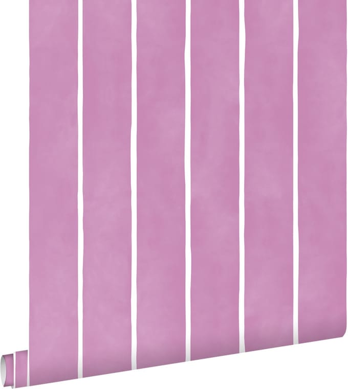 ESTAhome behang strepen paars en wit - 50 x 900 cm - 131308