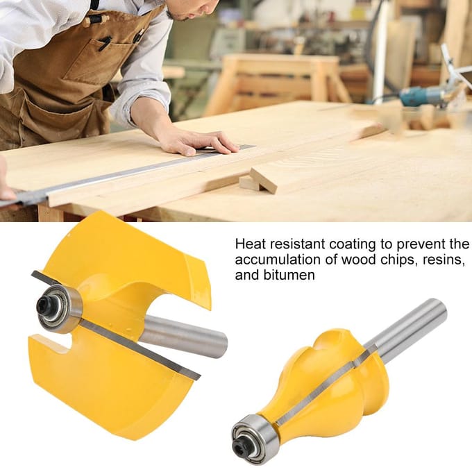 2 stuks 8mm Schacht Leuning & Tafelrand Bovenfrees Set Houtbewerking Frees met Lager