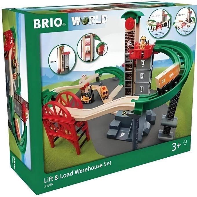 BRIO Wereld Grote Circuit Multimodale Platform - Doos 32 onderdelen - Houten treinbaan - Ravensburger - Vanaf 3 jaar - 33887
