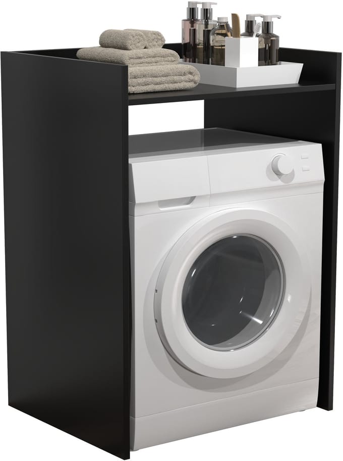 Wasmachine kast - wasmachine ombouw kast - wasmachine meubel - zwart
