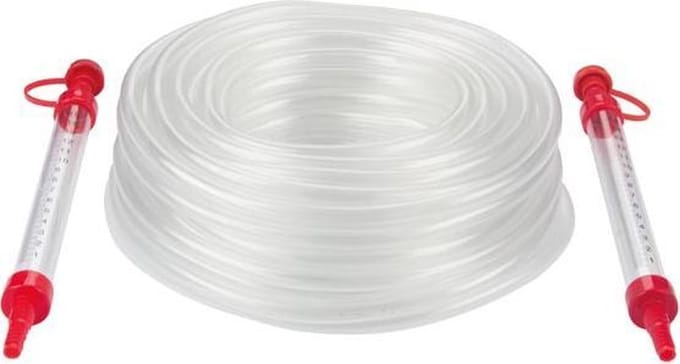Toolland Waterpashoek van 20 m met 2 libellen, niet-magnetisch, pvc-buisje