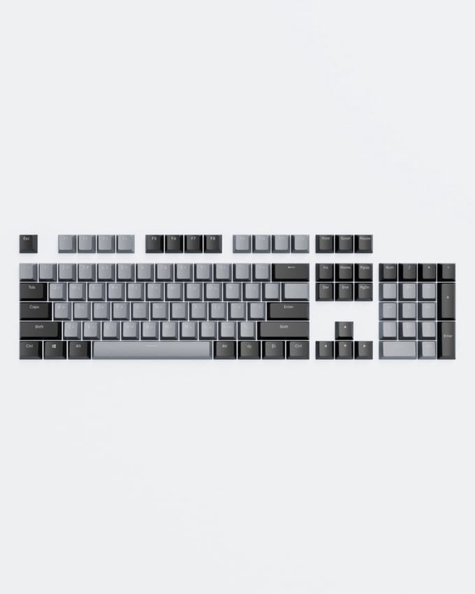 Dark Project - KS-46 PBT - Keycaps - Zwart/Grijs - ENG/RU/UA