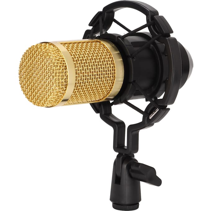 Bekabelde condensatormicrofoon XLR naar 3,5 mm professionele microfoon voor broadcast-opnames met schokdemper voor veelkleurig