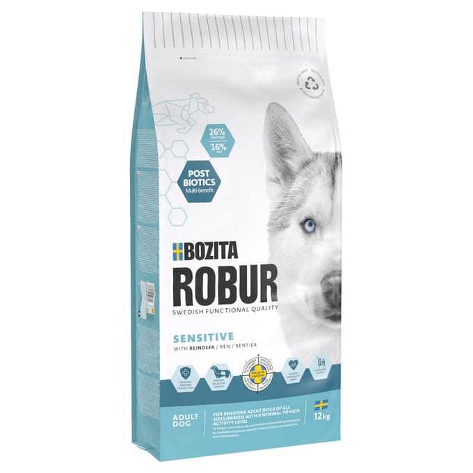 Bozita Robur Sensitive graanvrij rendier - Dubbelpak: 2 x 12 kg