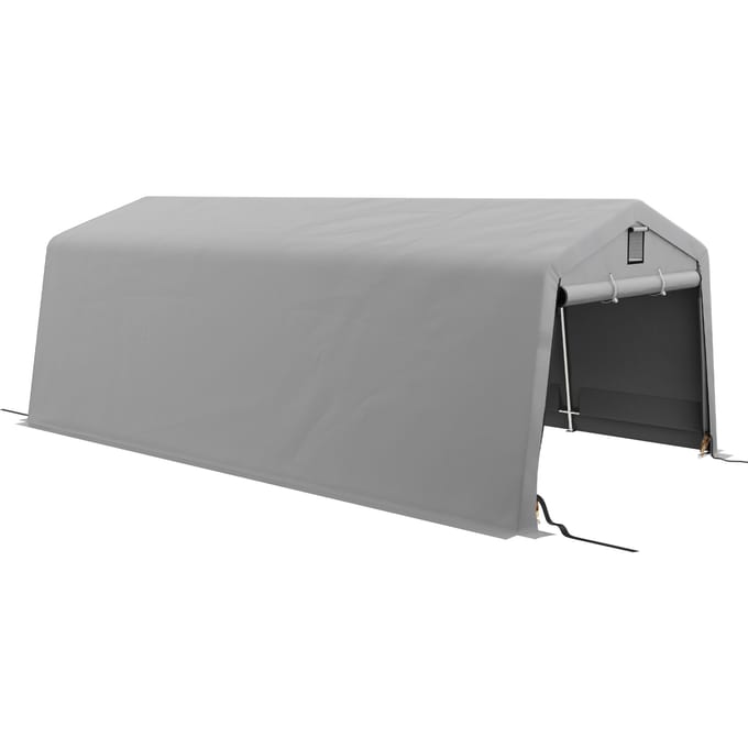 Outsunny-Carport-PE-618x330x240cm-Lichtgrijs