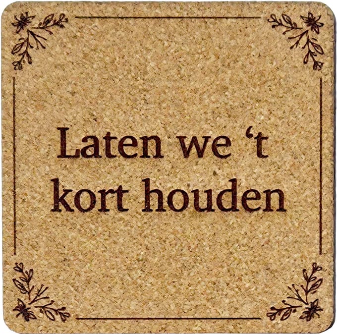 Kurken Onderzetter Kort Houden - Glazen Onderzetters - Gegraveerd - Tilburgs