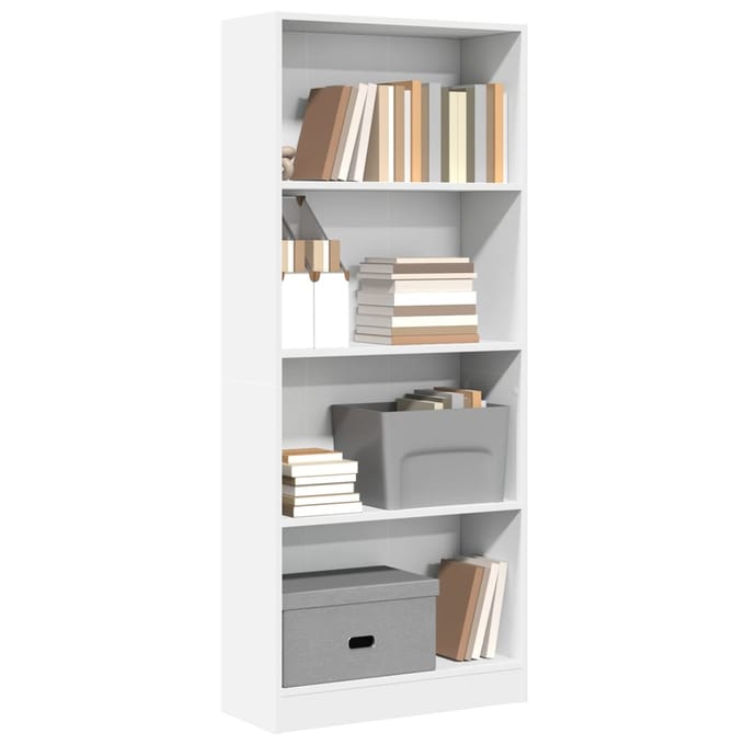vidaXL - Boekenkast - 60x24x143 - cm - bewerkt - hout - wit