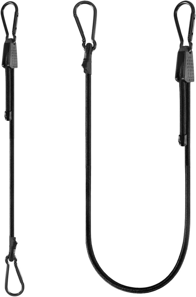 Verstelbare elastische bagagestraps van 1 meter, duurzaam elastisch koord voor fietsen, ideaal voor het bevestigen van bagage en kampeerspullen, met karabijnhaak
