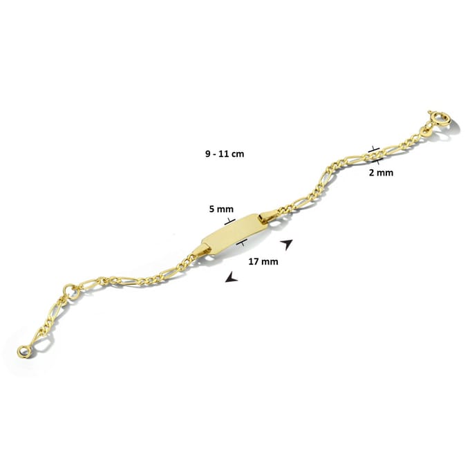 9k Graveerarmband Plaat 5,0 Mm  9 - 11 Cm