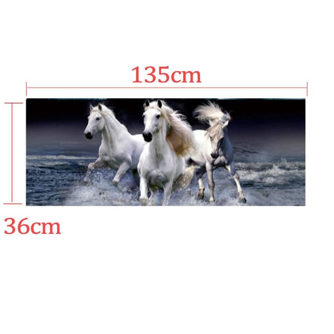 1pc Universele 135cm*36cm Auto Achterruit Witte Paard Sticker Decal voor Vrachtwagen SUV gray