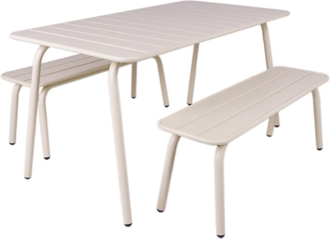 MaximaVida metalen picknickset Max 150 cm ivoor 3-delig