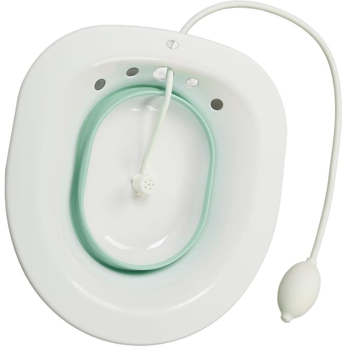 Zitbad Opvouwbaar Multifunctioneel PP Siliconen Toiletbril Zitbad voor Aambeien Postpartum Zorg white