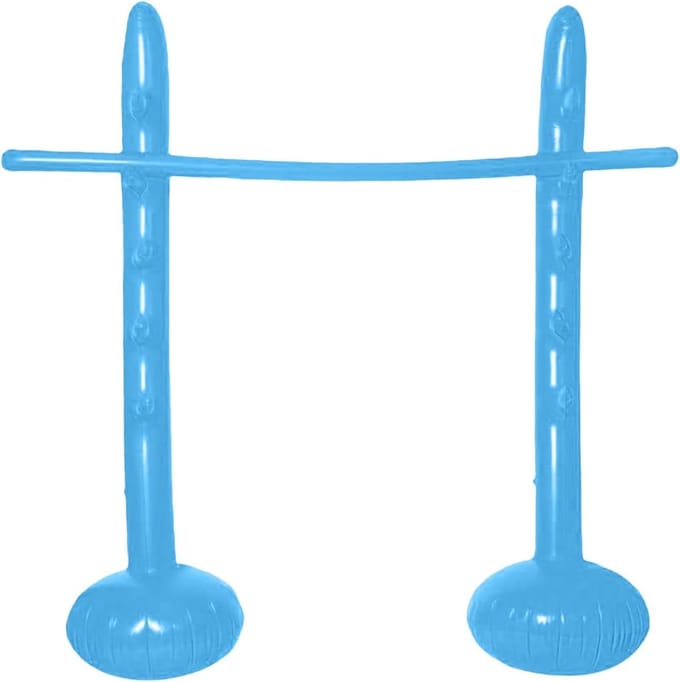 Opblaasbare Limbo Set - Feestspel - Feestactiviteiten - In hoogte verstelbaar - 145 cm hoog - Blauw