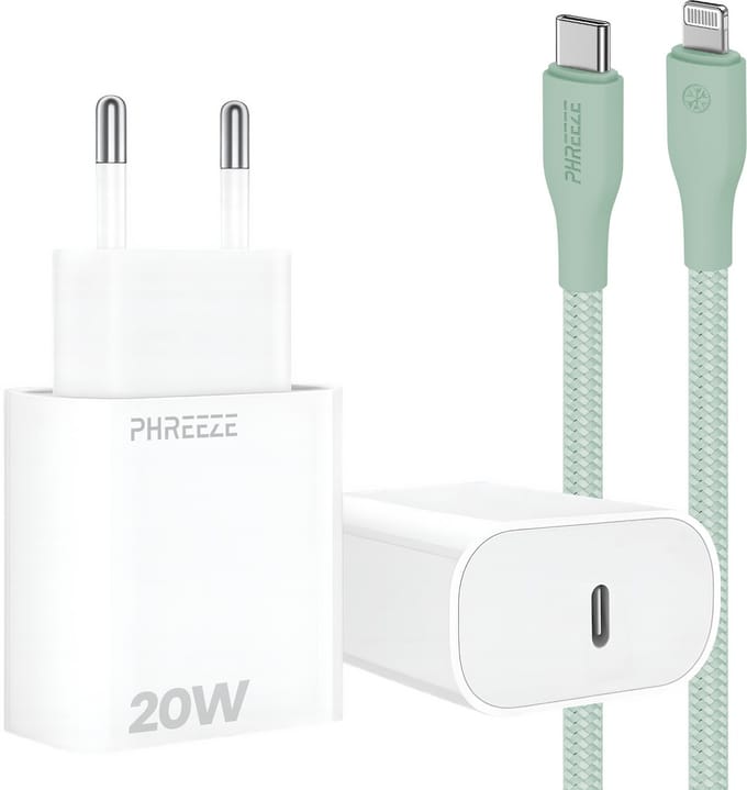 20w snellader met kabel geschikt voor iPhone en iPad met Lightning poort - Usb C adapter set