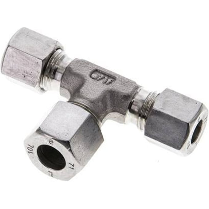 8L & 10L RVS T-stuk Snijringkoppeling 315bar ISO 8434-1