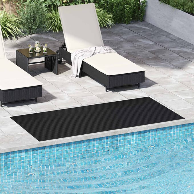 vidaXL - Vloermat - met - brede - rib - Zwart - 1 - x - 2 - m - Rubber