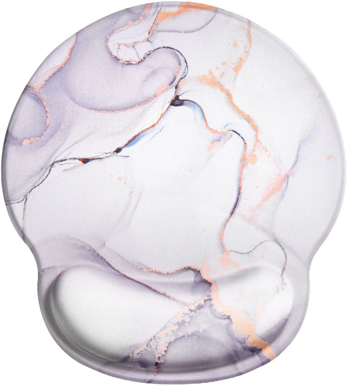 YONO Muismat met Polssteun - Ergonomisch - Gel - Antislip - Marmer Wit