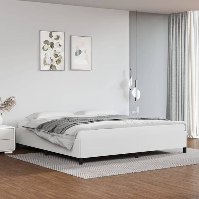 vidaXL - Bedframe - kunstleer - wit - 200x200 - cm