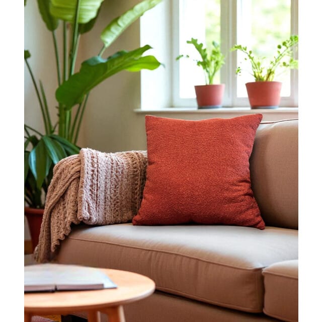 NOVÉE Sierkussen bouclé terracotta | 45 x 45 cm | polyester