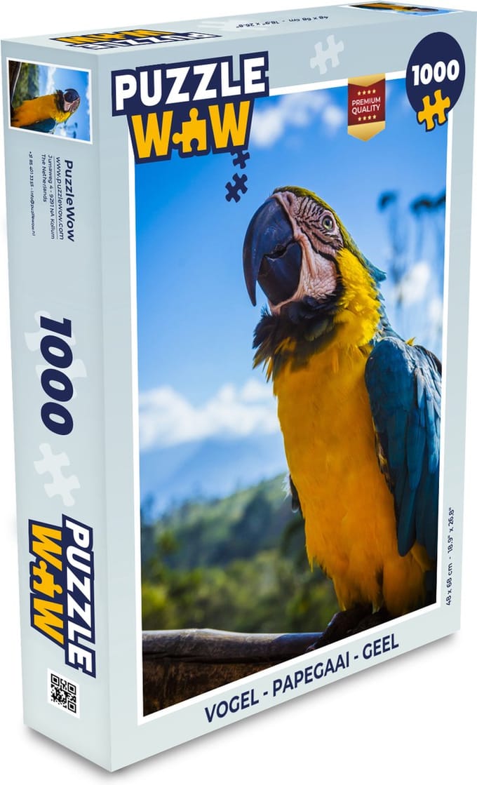 Puzzel Vogel - Papegaai - Geel - Legpuzzel - Puzzel 1000 stukjes volwassenen