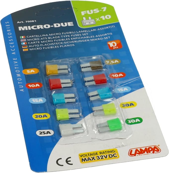 Steekzekeringset Lampa Micro II 5A – 30A 10 Stuks