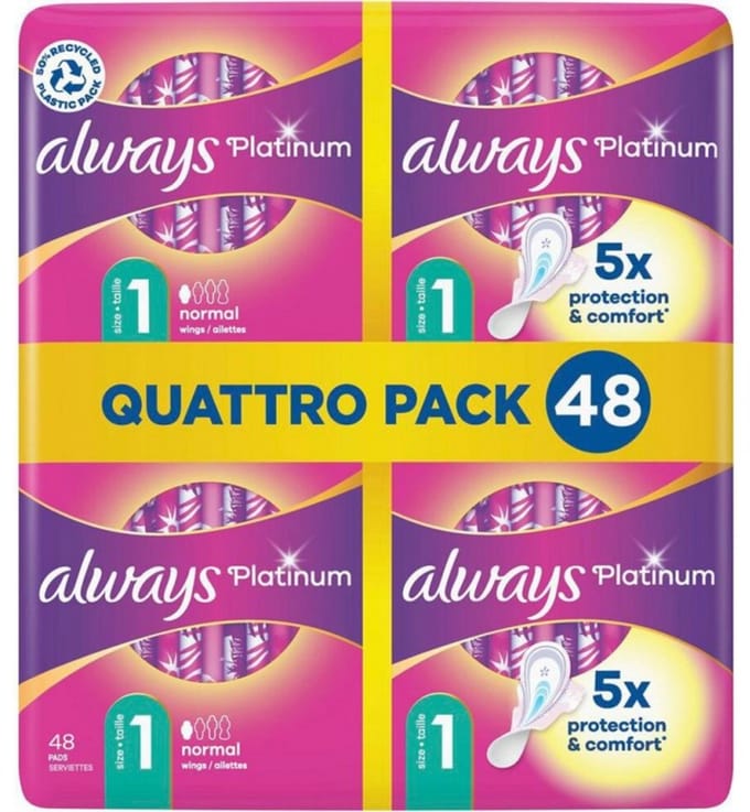 Always Plantinum Normal Quattro Pack (48 stuks)