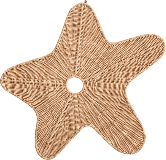 Cokos Aster de zeester rotan wanddecoratie medium