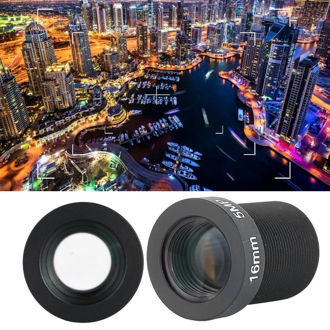 5MP 16mm HD Enkele Prime Lens Vervangend Accessoire voor Camera black