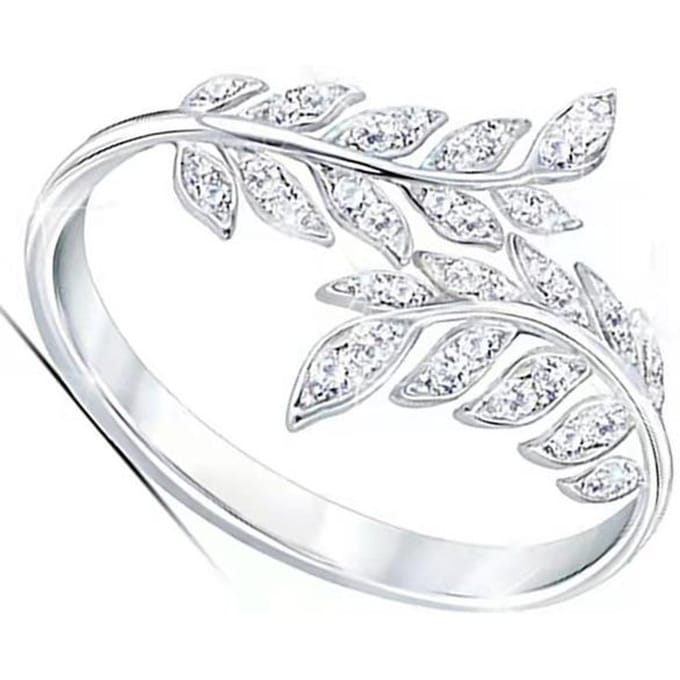Delysia King – bague en forme de feuille et de plumes pour femmes, bague de fiançailles, de mariage, de vacances, nouvelle mode 5 argenté