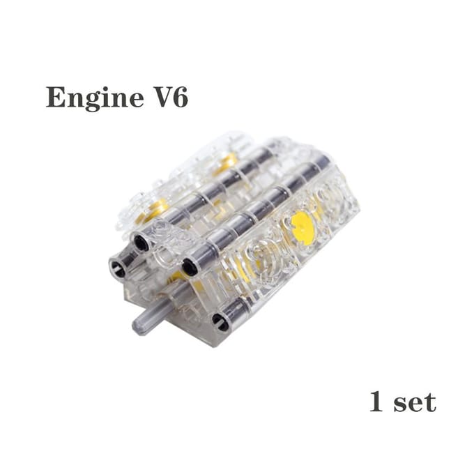 MOC Technologie Componenten Kit Bouwstenen Differentieel Tandwiel Kit Motor Cilinder 65413 62821 V6 V8 V12 white