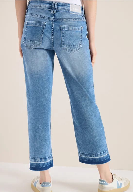 7/8 High Waist straight leg jeans met Loose Fit