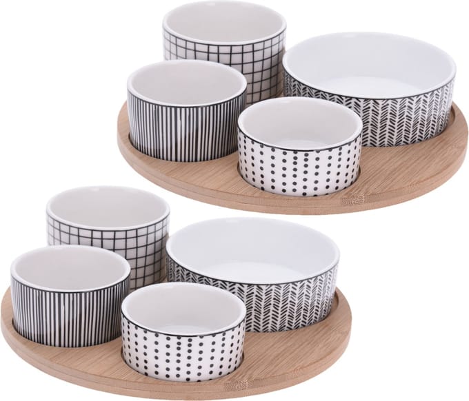 Excellent Houseware set 2x stuks luxe hapjes/sausjes/tapas schaaltjes
