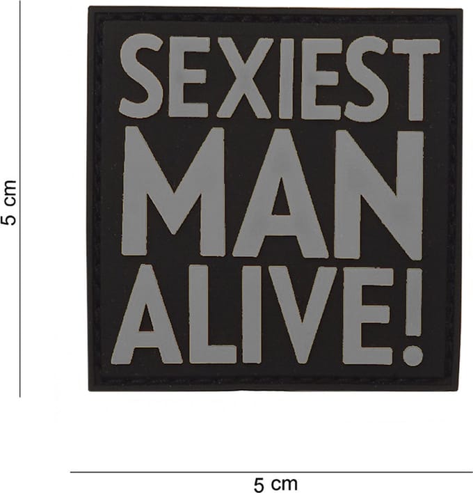 Embleem 3D PVC Sexiest man alive grijs