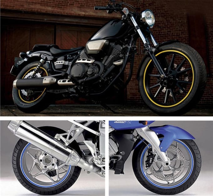 Hiden - Reflecterende Motorstickers - Velgen - Rimstriping - Customize - Rood