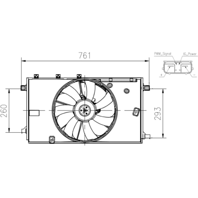 Koelventilatorwiel, motorkoeling NRF 47933