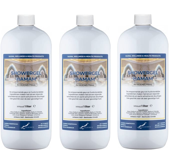 Douchegel Hamam 1 liter - set van 3 stuks - Showergel