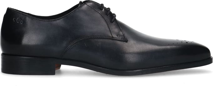 Heritage - Heren - Zwarte leren veterschoenen - Maat 42