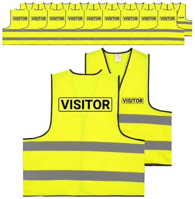 Visitor hesje geel | voor- en achterkant bedrukt | 20 stuks