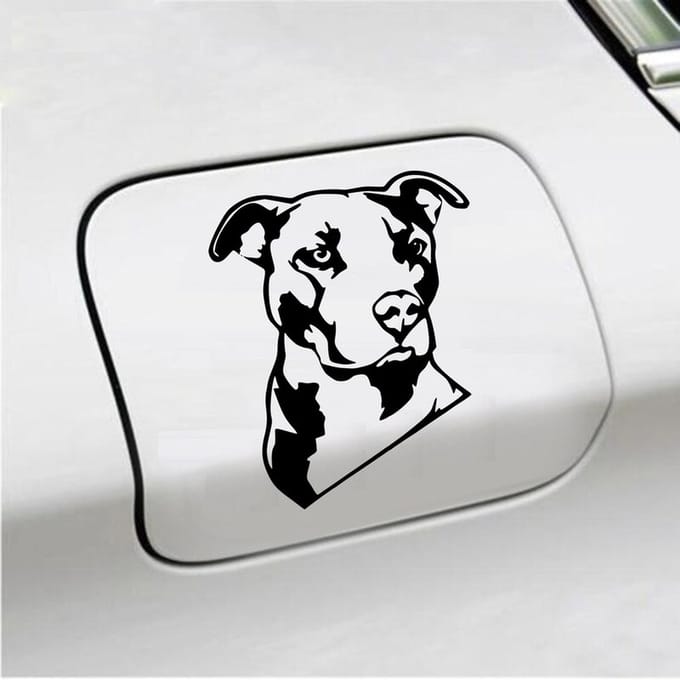 Bumpersticker - Pitbull  - 13 X 11 - Zwart