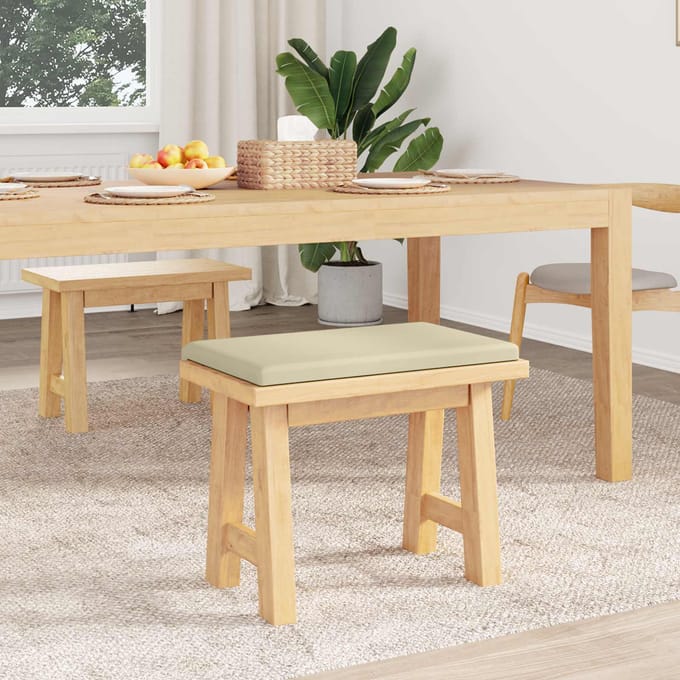 vidaXL - Bankkussen - Kunstleer - Crèmekleurig - Diepte - 35 - cm