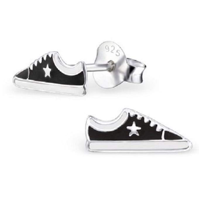 Oorknopjes-sneaker zwart
