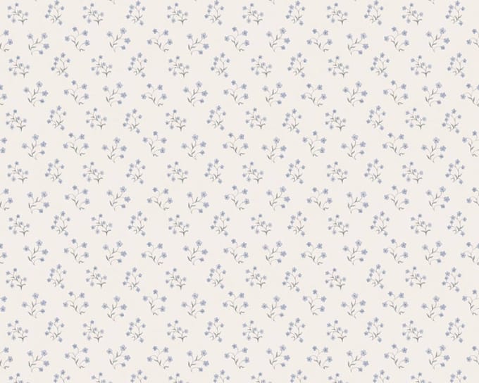 SUBTIELE BLOEMETJES BEHANG | Landelijk - wit blauw grijs - A.S. Création Maison Charme