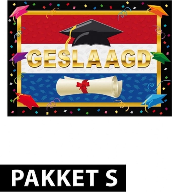 Geslaagd versiering pakket klein