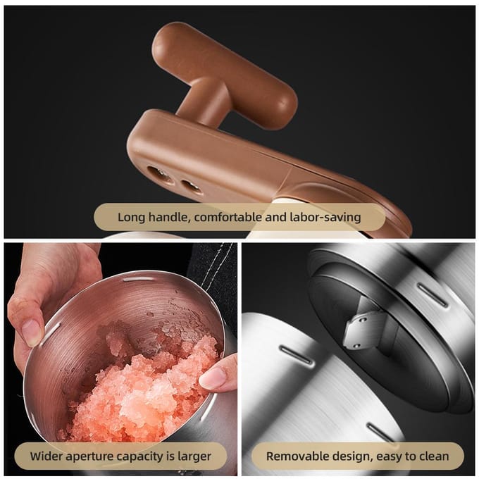 Handslingerbediende ijsbreker Sneeuwkegelmachine Draagbare handmatige geschoren ijsmachine met gratis ijs 1 Mold zilver witte kleur
