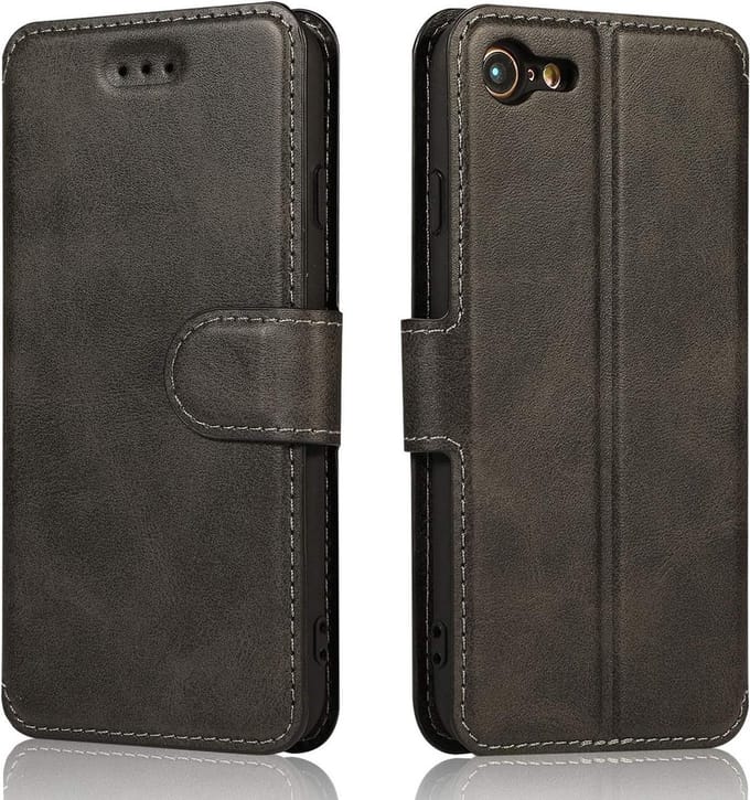 Geschikt voor Apple iPhone 7 - 8 Bookcase | Zwart | Pasjeshouder Hoesje | Portemonnee