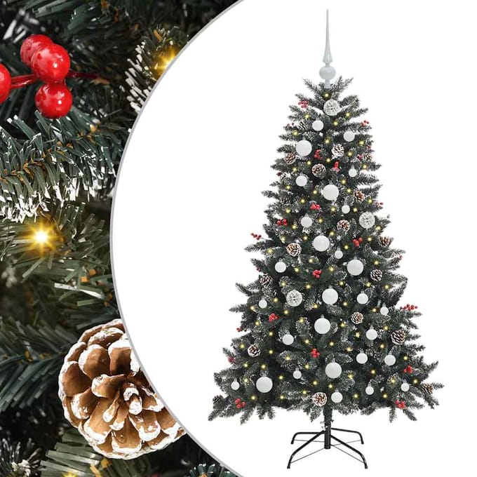 vidaXL - Kunstkerstboom - Groen - 150 - cm - PVC - en - Plastic - en - Staal