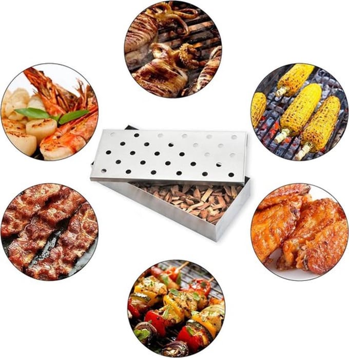 RVS rookbox Inovra Plus - roostervormig staal, perfect voor BBQ