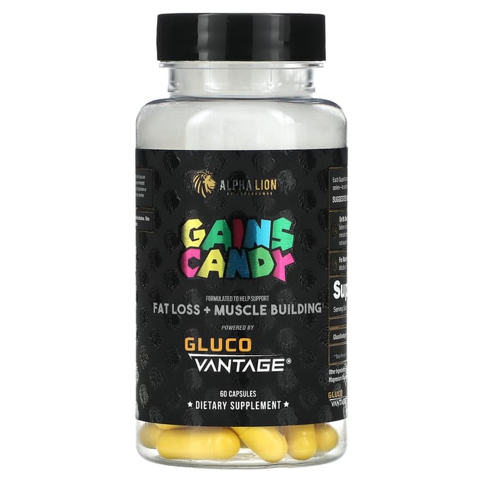 ALPHA LION, Gain Candy, Gluco Vantage, 60 capsules